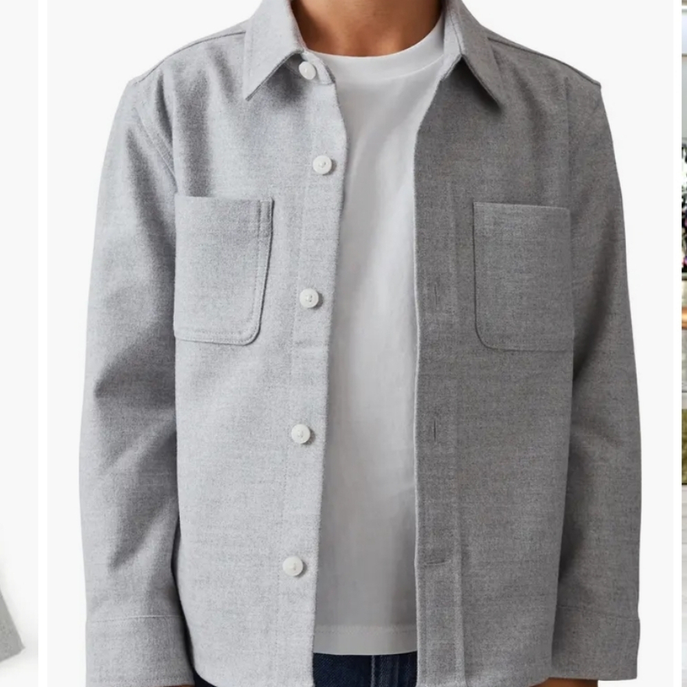 Reiss Kids' Parque Sr. Button-Up Shirt Grey Size 9-10y